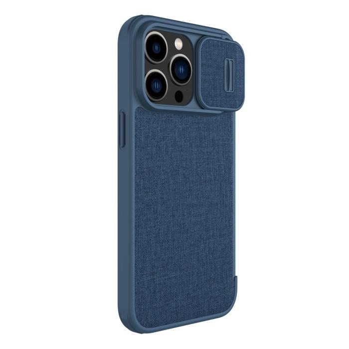 Nillkin - Nillkin iPhone 14 Pro Plånboksfodral Qin Cloth Pro - Blå