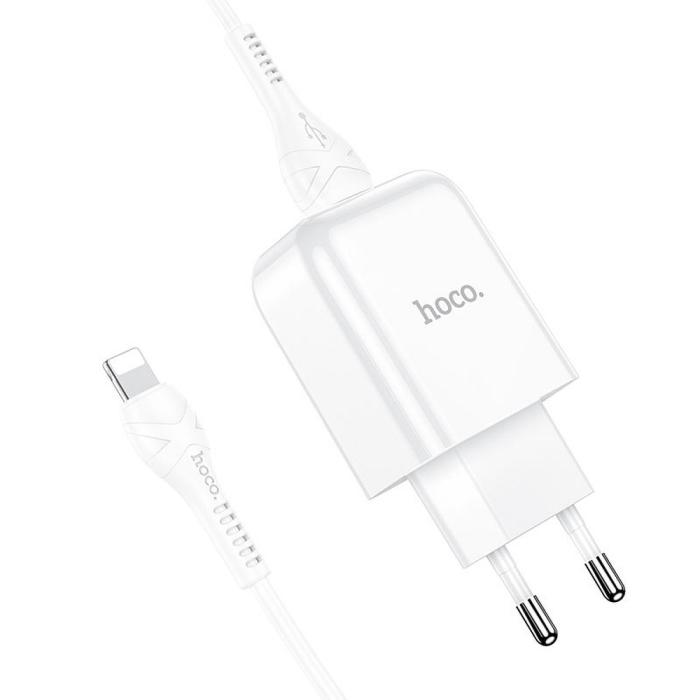 Hoco - HOCO travel charger USB + kabel till Lightning 2A N2 Vigour Vit