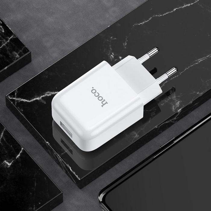 Hoco - HOCO travel charger USB + kabel till Lightning 2A N2 Vigour Vit