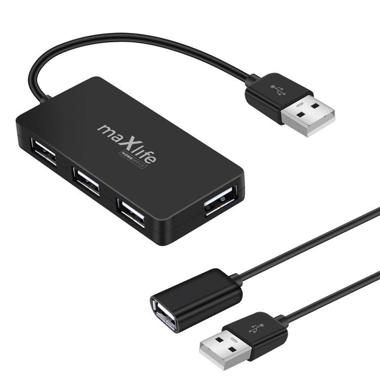 Maxlife USB 2.0 USB hubb 4x USB 0,15 m med kabel 1,5 m | 264 | AlltMobil