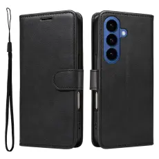 OEM - Samsung Galaxy S26 / S26 Pro Pl&aring;nboksfodral Konstl&auml;der - Svart