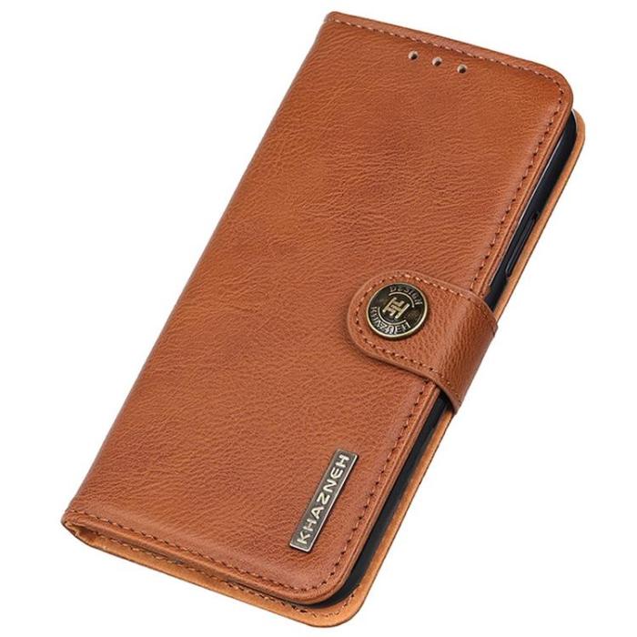 KHAZNEH - KHAZNEH iPhone 14 Plånboksfodral Retro - Brun