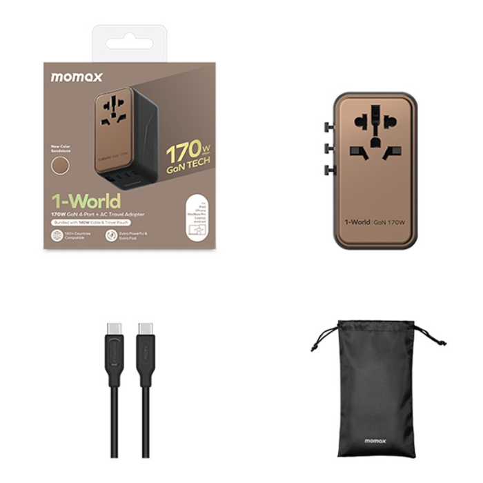 DUZZONA - MCDODO GaN Snabbladdare 3xUSB-C/USB-A 170W USB-C Kabel 1-World