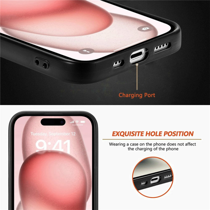 A-One Brand - iPhone 17 Mobilskal Carbon Fiber PU Läder - Brun