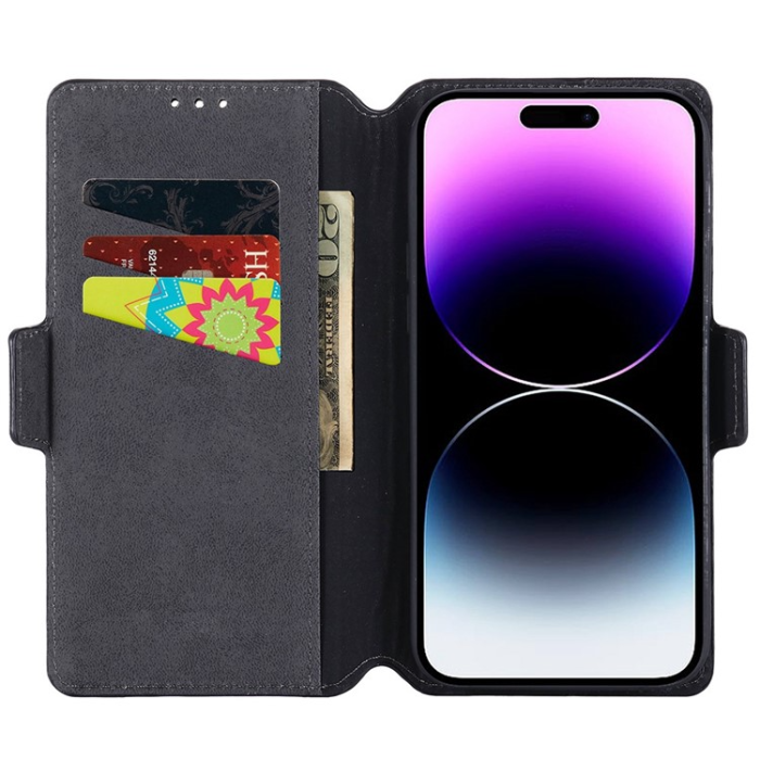 UTGATT - MUXMA iPhone 14 Pro Max Plånboksfodral Cross Texture - Grön