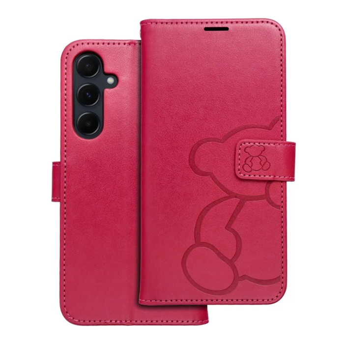 A-One Brand - Galaxy A55 5G Plånboksfodral Mezzo - Teddy Bear Magenta