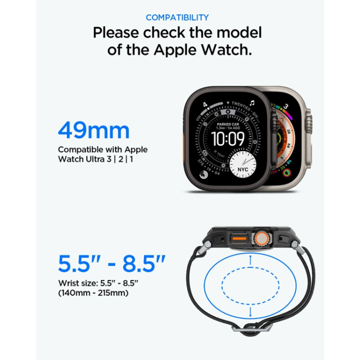 Spigen - Spigen Härdat Glas Skärmskydd För Apple Watch Ultra 1/2/3 (49mm)