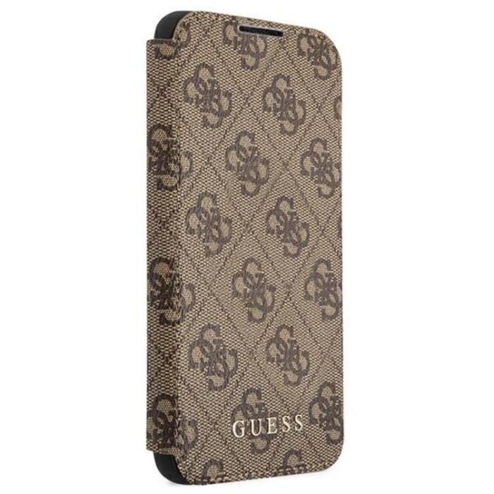 UTGATT1 - Guess 4G Metal Gold Logo Fodral Galaxy S22 Plus - Brun