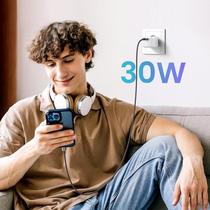 Ugreen - Ugreen GaN Väggladdare USB-C 30W Nexode Mini - Vit
