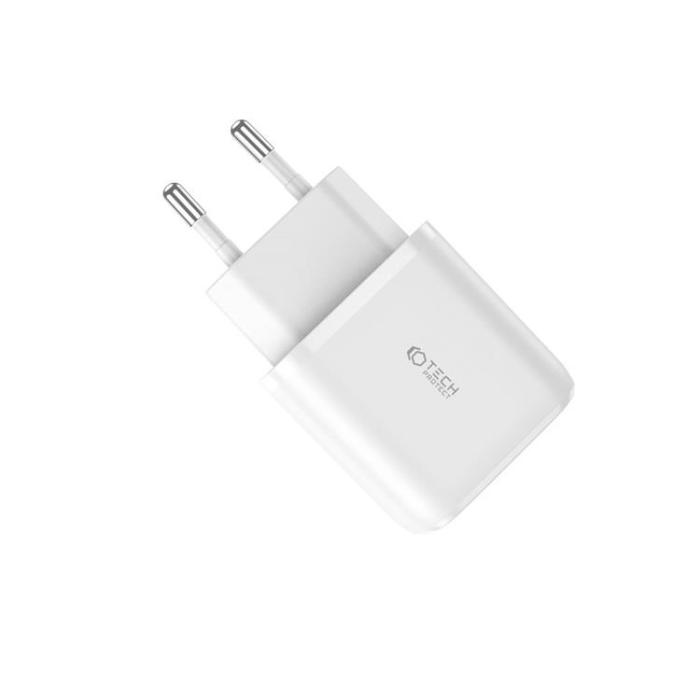 Tech-Protect - Tech-Protect C20W 2-Port Nätverk Laddare PD20W/QC3.0 - Vit