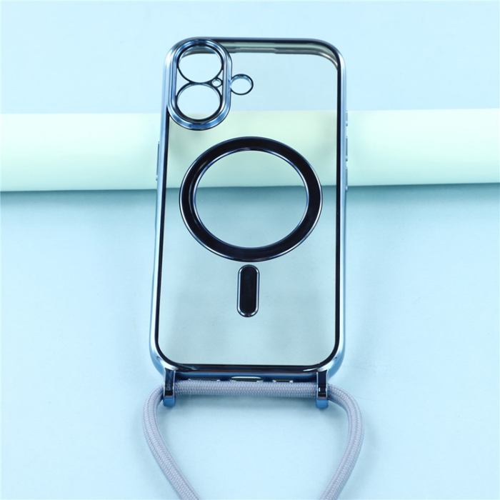 A-One Brand - iPhone 17 Mobilskal MagSafe Electroplating Edge TPU - Blå