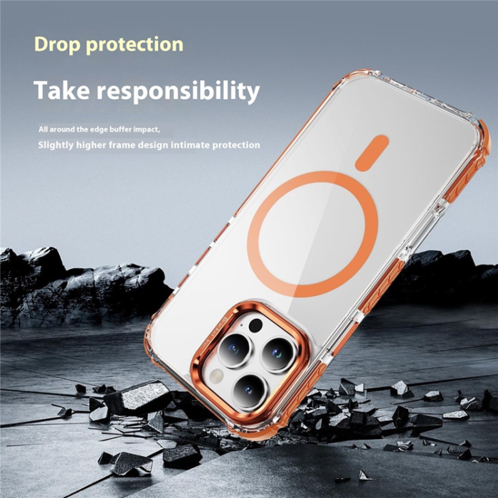 A-One Brand - iPhone 16 Pro Mobilskal MagSafe Kickstand - Orange