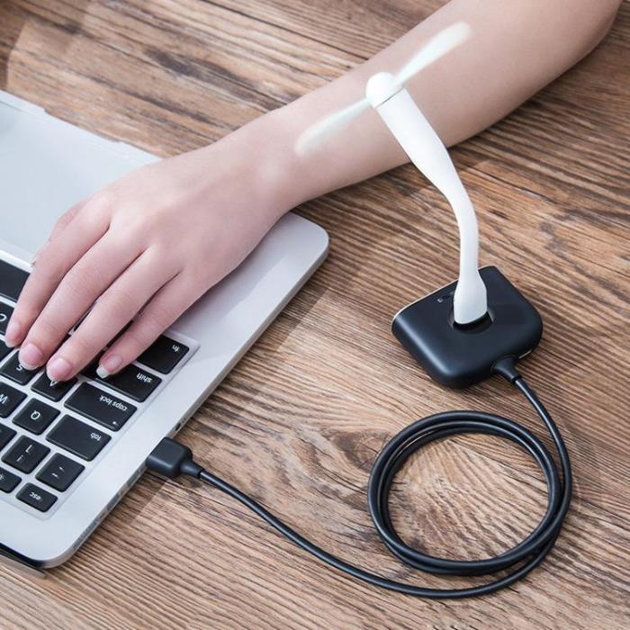 BASEUS - Baseus Square round 4 in 1 USB HUB Adapter - Svart