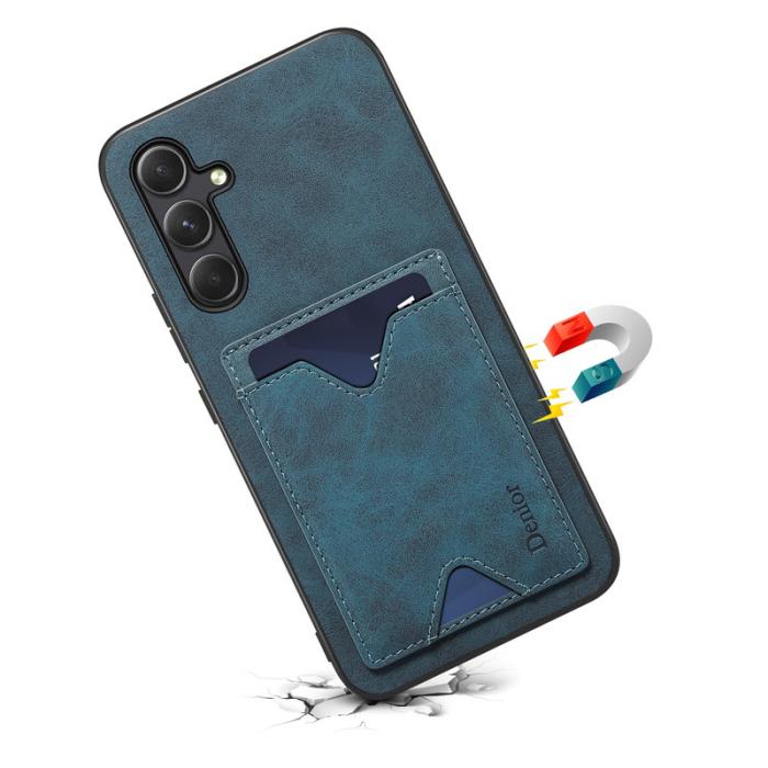 DENIOR - DENIOR Samsung Galaxy S23 FE Fodral Kortplats Ställ - Blå