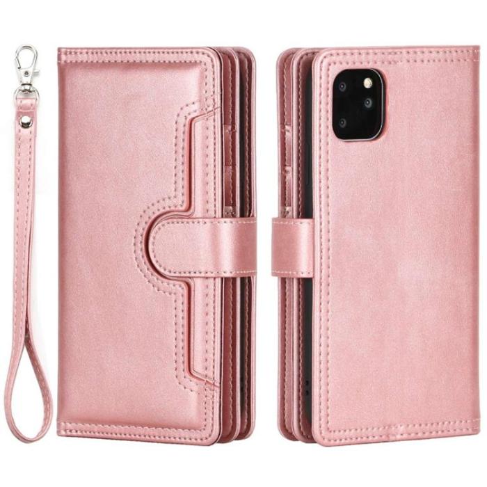 OEM - iPhone 14 Pro Max Plånboksfodral Äkta Läder Flip - Rosa Guld