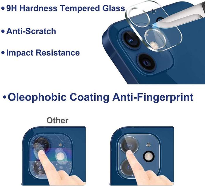 OEM - Kameralinsskydd i Härdat Glas iPhone 12 - Clear
