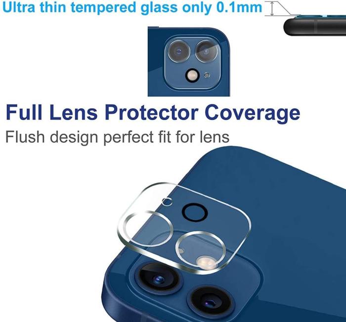 OEM - Kameralinsskydd i Härdat Glas iPhone 12 - Clear