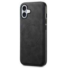 DENIOR - DENIOR A11 iPhone 16 Plus Magnetiskt Fodral Konstl&auml;der Svart