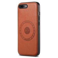 DENIOR - DENIOR iPhone 7 Plus / 8 Plus Fodral Konstl&auml;der - Brun