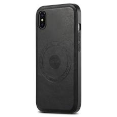 DENIOR - DENIOR iPhone X / XS Fodral MagSafe Kompatibel Konstl&auml;der Svart