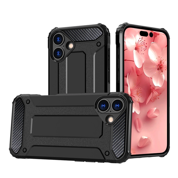 OEM - iPhone 16 Mobilskal Hybrid Armor - Svart