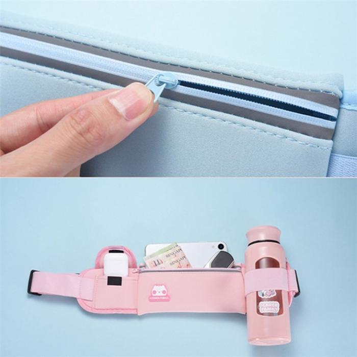 ICARER - ICARER Justerbar Bältesväska/Midjeväska med Flera Fickor - Blå