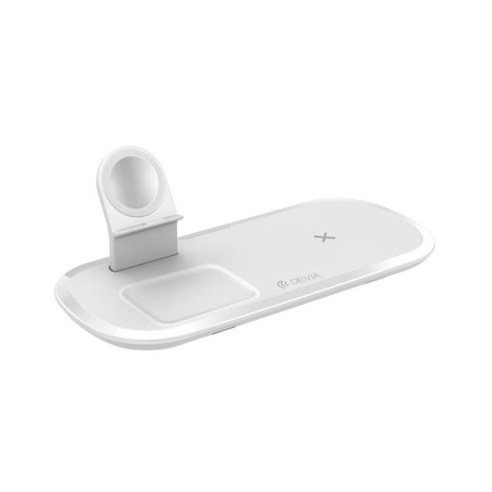 Devia - Devia 3-in-1 Trådlös Laddare 15W Universal Qi - Vit