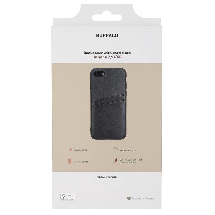 BUFFALO - Buffalo iPhone 7/8/SE 2020 Skal Korthållare - Svart