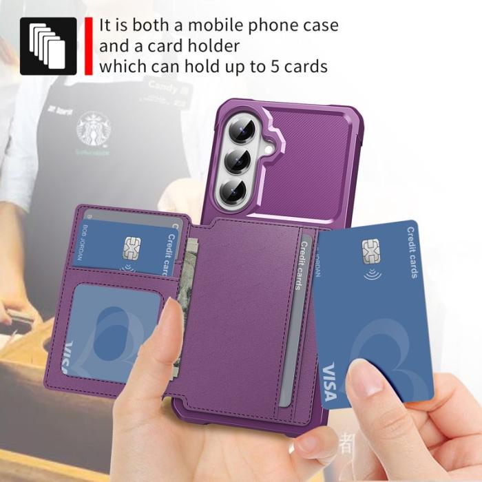 OEM - Mobilfodral för Samsung Galaxy S26 Konstläder + TPU - Lila