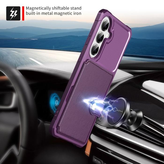 OEM - Mobilfodral för Samsung Galaxy S26 Konstläder + TPU - Lila