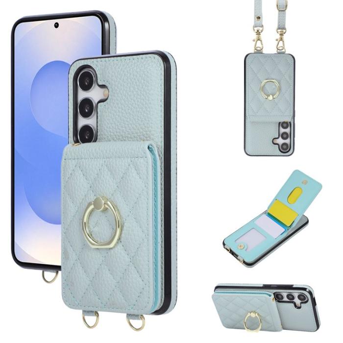 OEM - Mobilfodral för Samsung Galaxy S26 Konstläder TPU med Ringhållare - Blå
