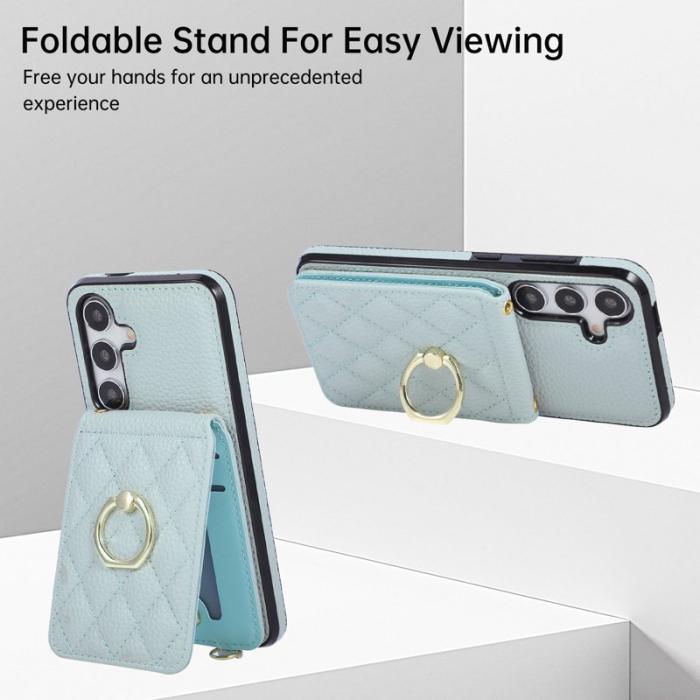 OEM - Mobilfodral för Samsung Galaxy S26 Konstläder TPU med Ringhållare - Blå