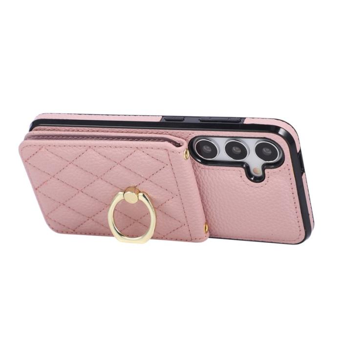 OEM - Mobilfodral för Samsung Galaxy S26 Konstläder TPU med Ringhållare - Rosa