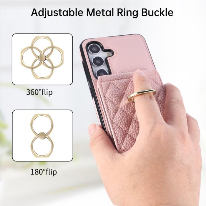 OEM - Mobilfodral för Samsung Galaxy S26 Konstläder TPU med Ringhållare - Rosa