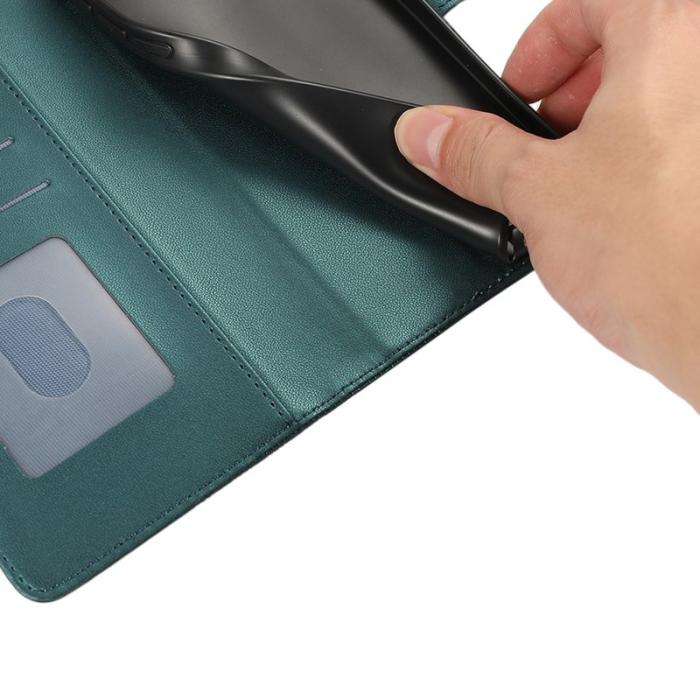 OEM - Plånboksfodral för Samsung Galaxy S26 Ultra 3D Rhombus Konstläder - Grön