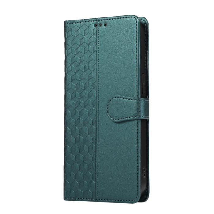 OEM - Plånboksfodral för Samsung Galaxy S26 Ultra 3D Rhombus Konstläder - Grön