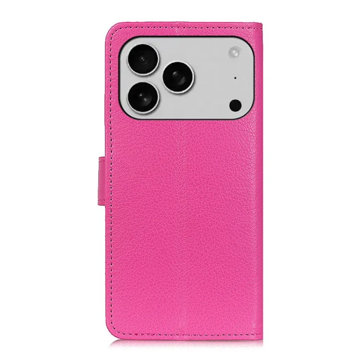 A-One Brand - iPhone 17 Pro Max Plånboksfodral Litchi Texture - Rosa