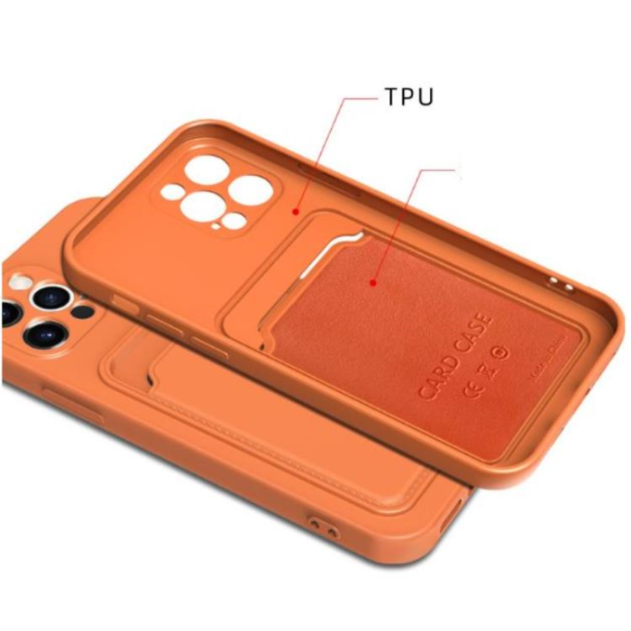 A-One Brand - iPhone 14 Pro Max Mobilskal Korthållare Silikon TPU - Svart