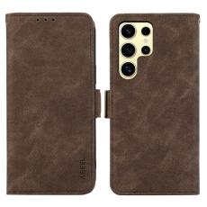 ABEEL - ABEEL Mobilskal till Samsung Galaxy S26 Ultra KonstL&auml;der Folio St&auml;ll - Brun