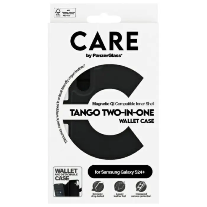 PanzerGlass - CARE By PanzerGlass Galaxy S24 Plus Plånboksfodral Tango 2in1 - Svart