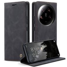 Caseme - CASEME 013 Series Xiaomi 14 Ultra Pl&aring;nboksfodral Konstl&auml;der Svart