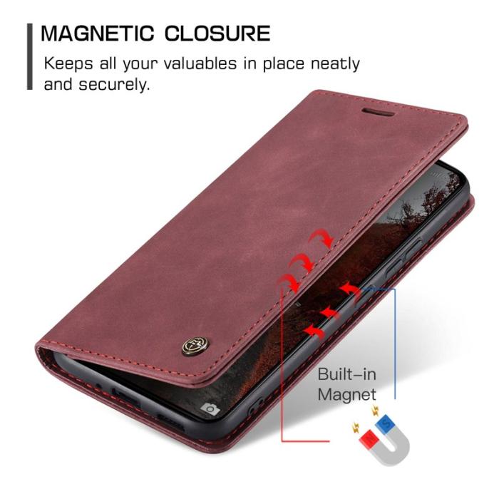 Caseme - CASEME 013 Series Xiaomi 14 Ultra Plånboksfodral Konstläder Röd