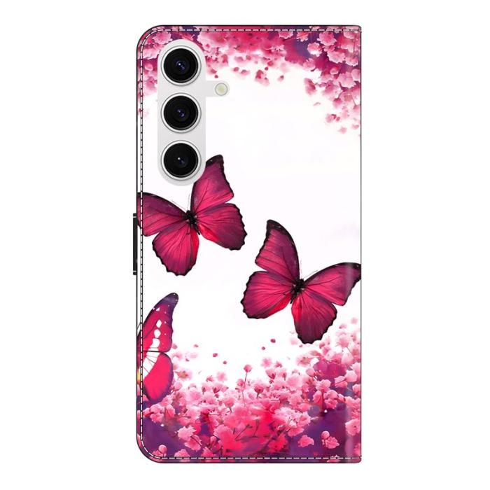 OEM - Samsung Galaxy S26 Plånboksfodral Fällbart Ställ Konstläder Mönster - Röd Fjäril