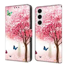 OEM - Samsung Galaxy S26 Pl&aring;nboksfodral F&auml;llbart St&auml;ll Konstl&auml;der M&ouml;nster - Rosa