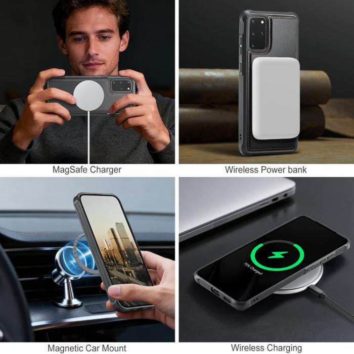 OEM - JEEHOOD Mobilskal till Samsung Galaxy S20 Plus Läder - Svart