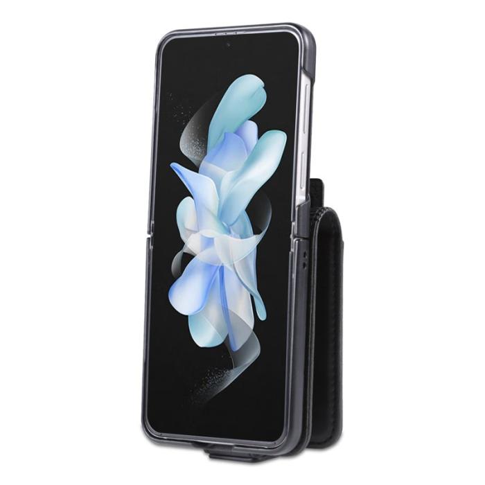 AZNS - AZNS Samsung Galaxy Z Flip4 Plånboksfodral Konstläder - Svart