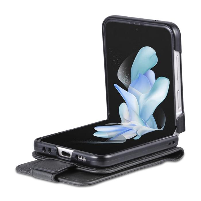 AZNS - AZNS Samsung Galaxy Z Flip4 Plånboksfodral Konstläder - Svart