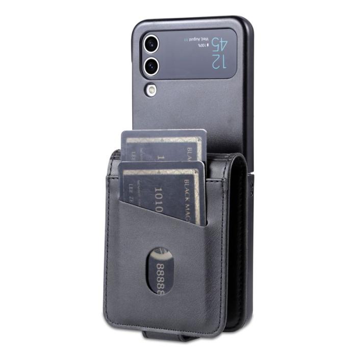 AZNS - AZNS Samsung Galaxy Z Flip4 Plånboksfodral Konstläder - Svart