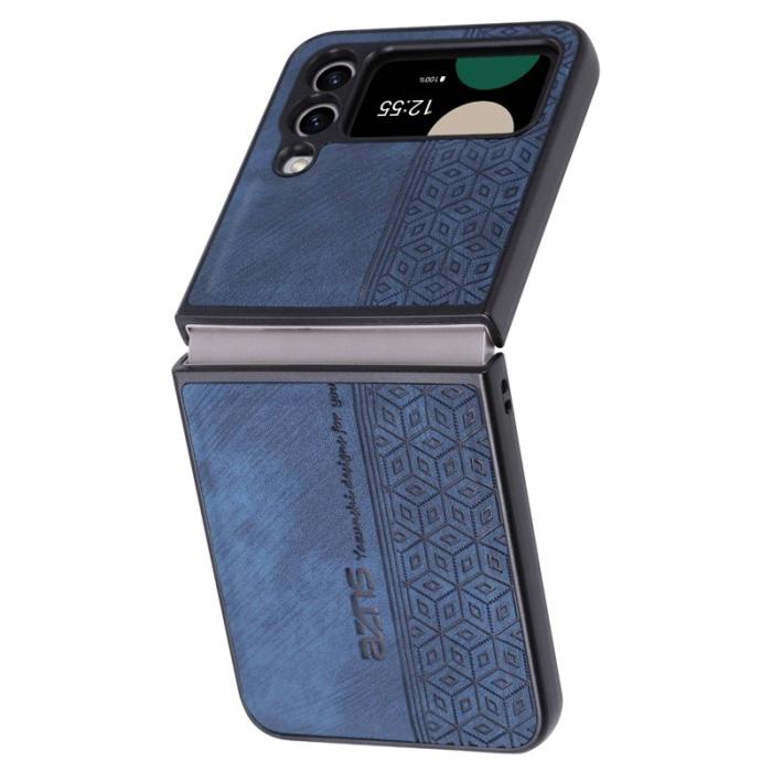 AZNS - AZNS Samsung Galaxy Z Flip4 Fodral KonstLäder - Blå