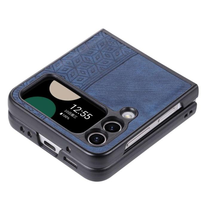 AZNS - AZNS Samsung Galaxy Z Flip4 Fodral KonstLäder - Blå